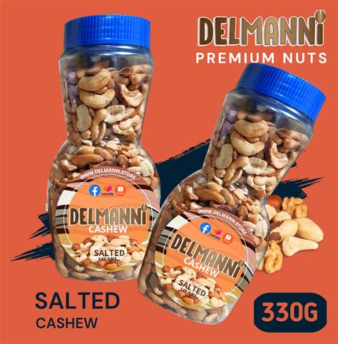 DELMANNi SALTED and UNSALTED Cashew 330G/160G BOTTLE.